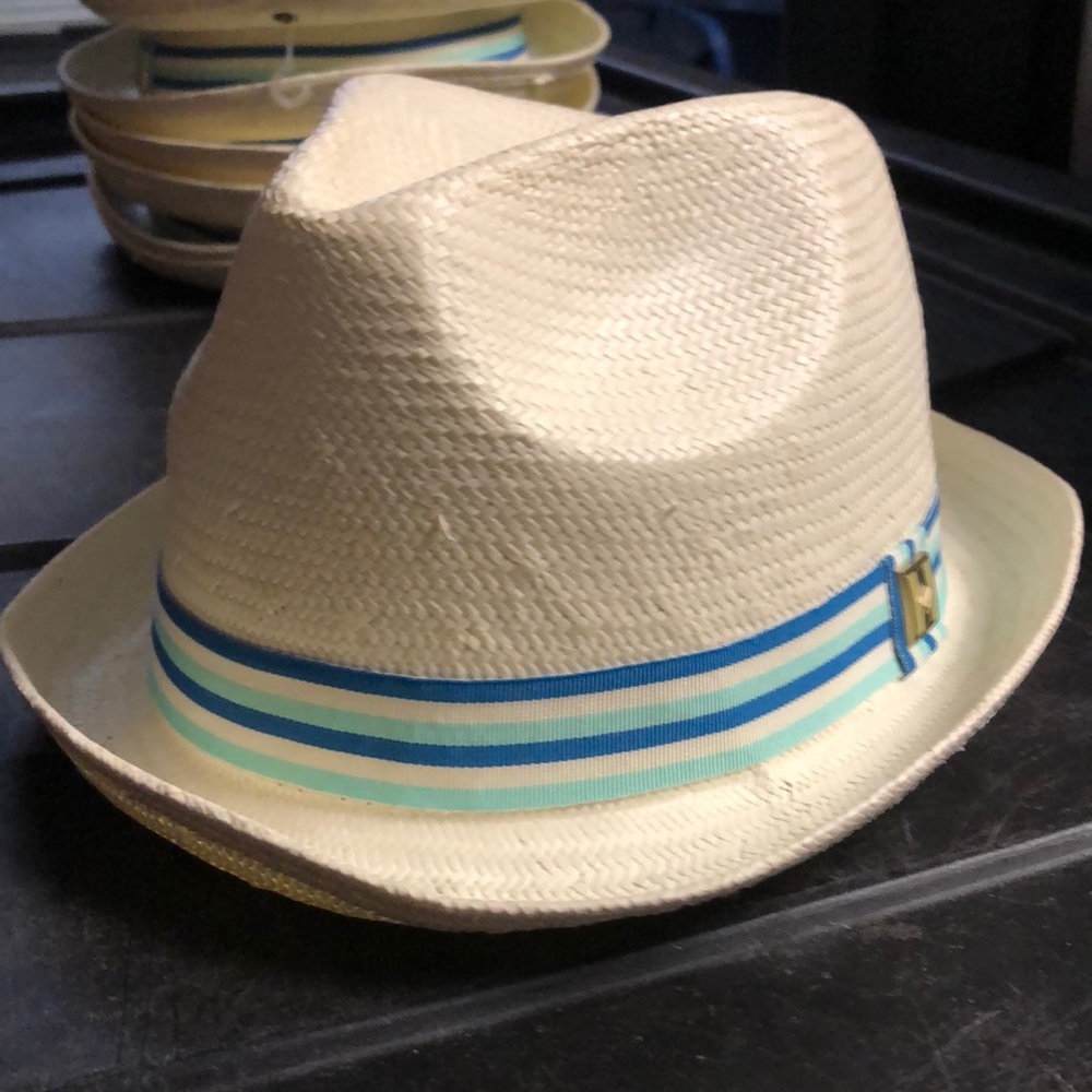 Peter Grimm True Character Beeskow Straw Trilby Fedora Hat Ivory O/S